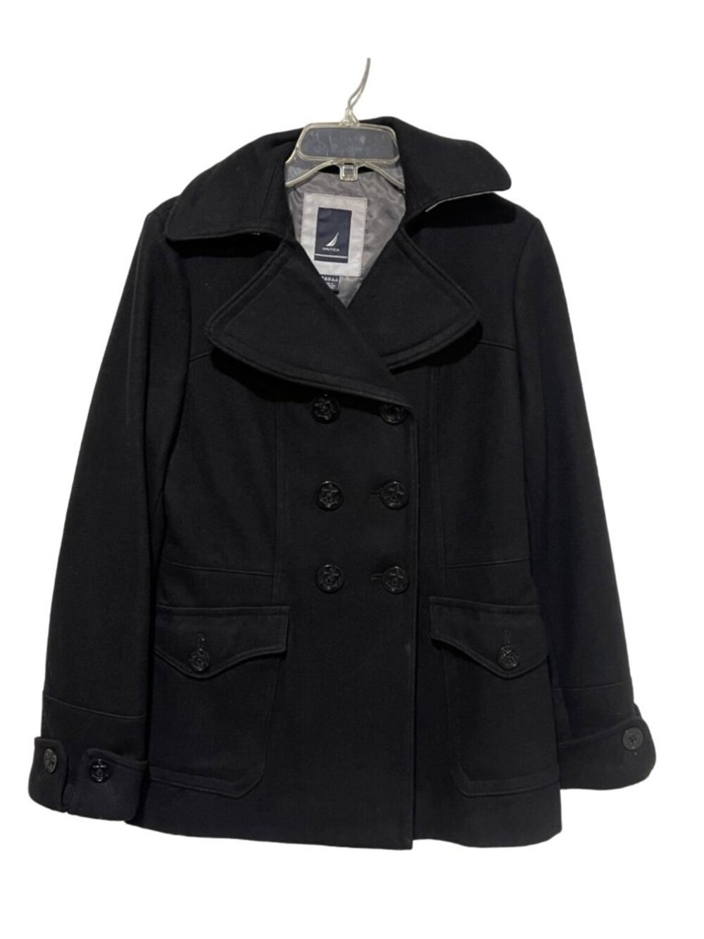 Nautica Wool Blend Coat Double Breasted Jacket Womens Size 6